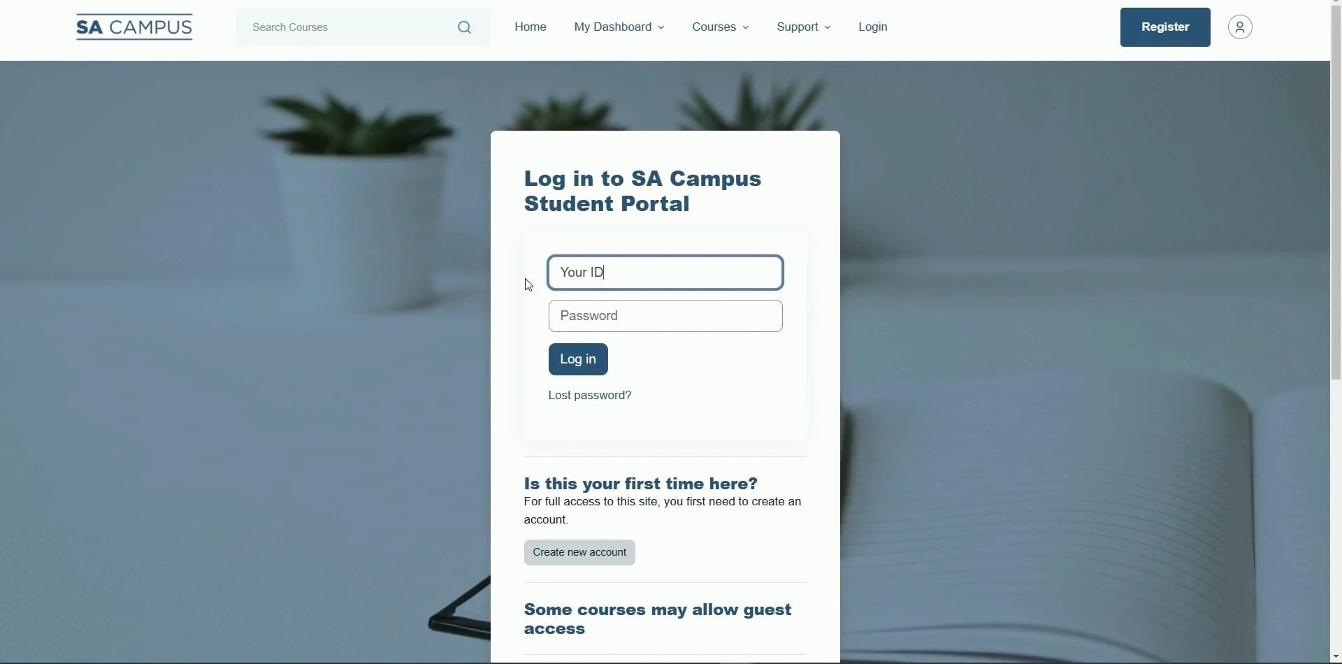 Log in to our student portal